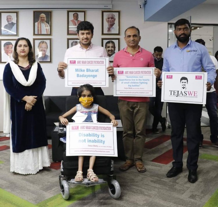 Donated a powered wheelchair to little Lasya Shetty